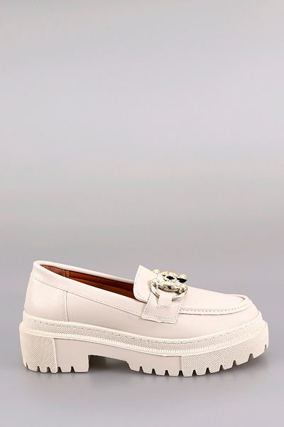 Mamito Ayakkabı HR 026 Λεπτομερές Loafer με ψηλή σόλα με χρυσή πόρπη