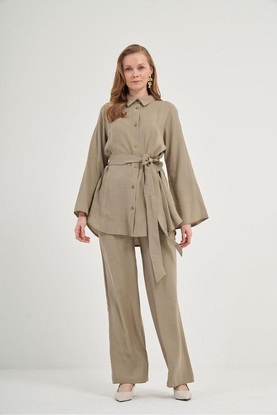 FTZ WOMEN Women's Modal Trousers Suit Khaki 31011