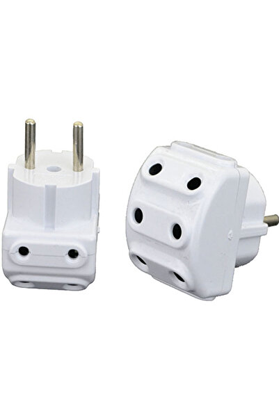SİHİRLİ AYAKLAR 5'li Topraklı Golyat Beyaz Fiş Priz Kablosuz Beşli Grup Priz beşli Priz Çoğaltıcı