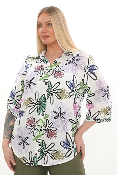 Lady Majestic Cămașă 100% viscoză mărime mare