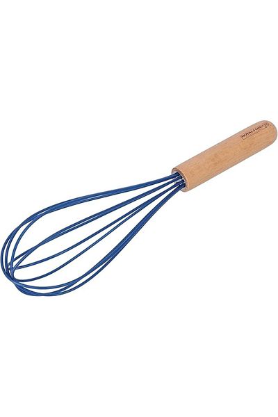 ROYALFORD RF10654 Silicone Egg Whisk – Wooden Handle, Heat Resistant, Non-Stick Safe, Multicolor