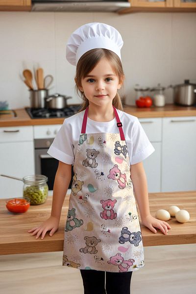 Moud's Children's Kitchen Apron Patterned 55 cm Length 40 cm Width