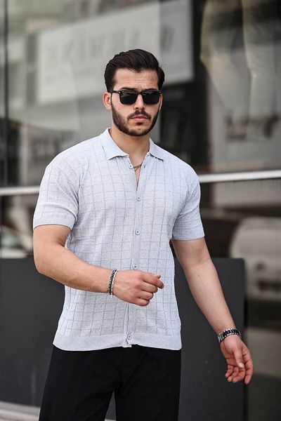 CAN Fit Mold Buttoned Knitwear Knitted Shirt