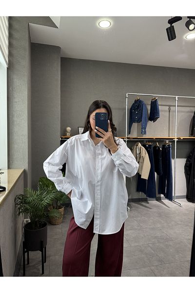 YOUR NAME Cămașă albă oversize pentru femei