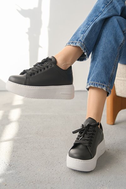 MODAADAM Γυναικεία αθλητικά παπούτσια Lenosa Thick Sole - Ασπρόμαυρα