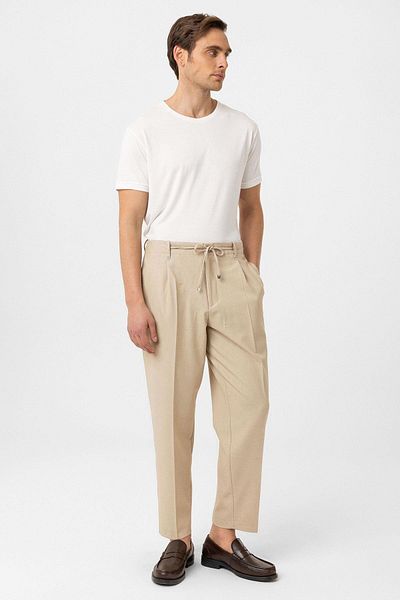 Antioch Beige Jogger Relaxed Fit Men's Trousers