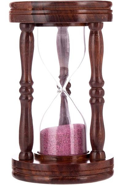 AKDC Wooden Sand Timer L(10cm) xW(10cm) xH(16cm) Brown