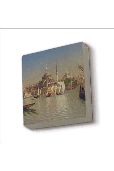 Sadrazam Magnet din piatră naturală imprimat Eminönü New Mosque 5x5 Krt-43