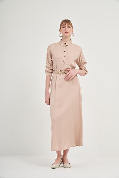 FTZ WOMEN Tansel Elbise Bej 31005