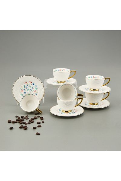 MİEN Mien Emboss 12 Piece Coffee Cups - Colorful