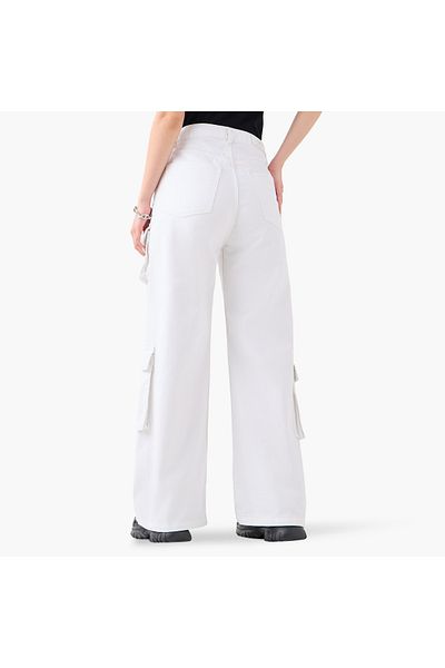 Lee Cooper High Rise Wide Leg Jeans With Pockets