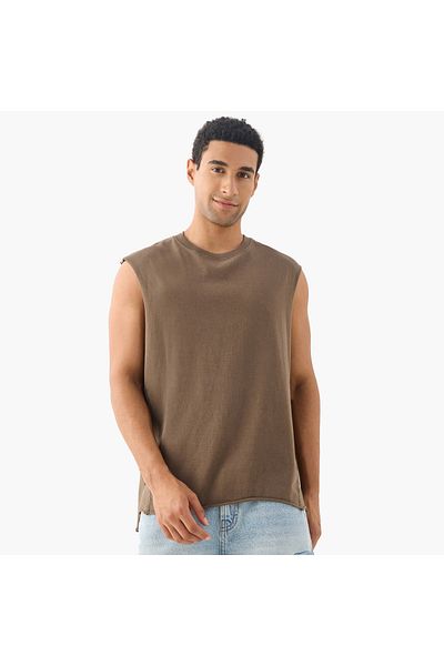 Lee Cooper Oversized Sleeveless T-shirt With Crew Neck
