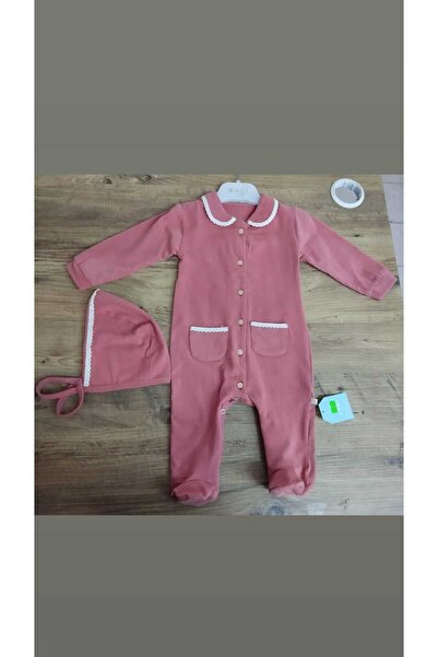 Wogi Basıc Kız Şapkalı Dantelli Tulum