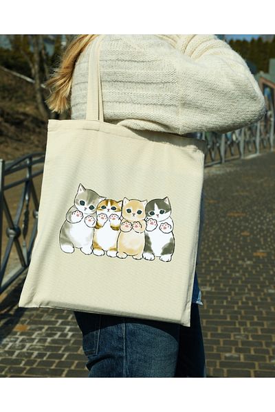 designedfy Little Cats Waterproof Printed Cloth Bag