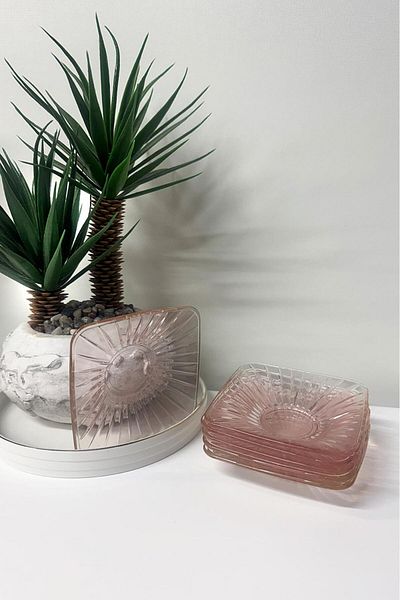 Paşabahçe Set of 6 Glass Design Tea Plates