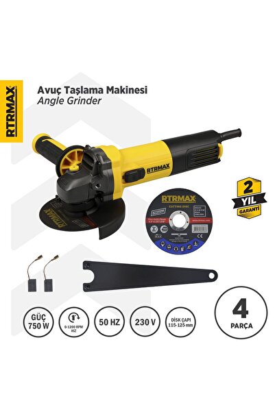 Rtrmax Rtm102 Avuç Taşlama Makinası 115 Mm 750 W
