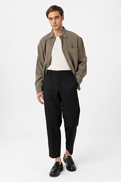 Antioch Black High Waist Straight Fit Men's Pants