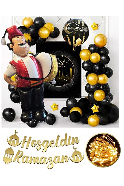 BİDOLUMUTLULUK Hoşgeldin Ramazan Gold Yazı Balon Seti 11 Ayın Sultanı Ramazan...
