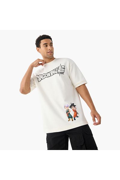 SP Characters Dragon Ball Z Print Crew Neck T-shirt With Short Sleeves