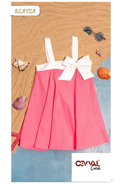 Elayza Girl's Slippers with Strap Bow Licra Swimwear Dress