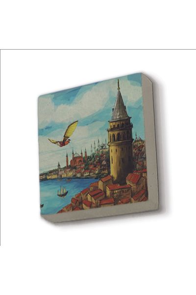 Sadrazam Magnet din piatră naturală imprimat turn 5x5 Krt-25