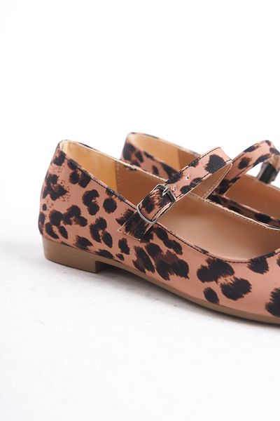 Shoesers Pantofi de balerină cu cască zilnică cu model leopard