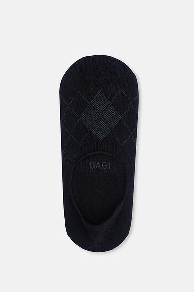 Dagi Черни мъжки невидими чорапи с диамантена шарка