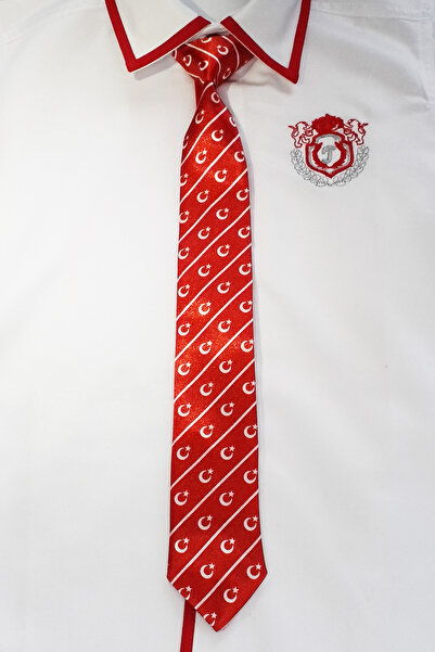 GallanD Tie Turkey Flag 3-4 Years Old Patterned Satin Tied Unisex Special Day Satin Children's Tie