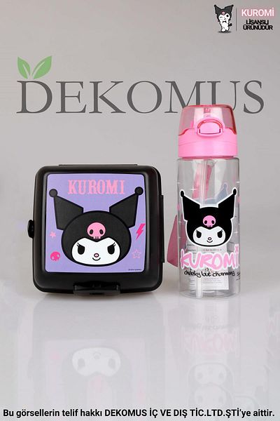 kuromi Νέα σεζόν με άδεια Tritan Flask 500 ml και σετ δείπνου 2 επιπέδων Lunch Box "isl