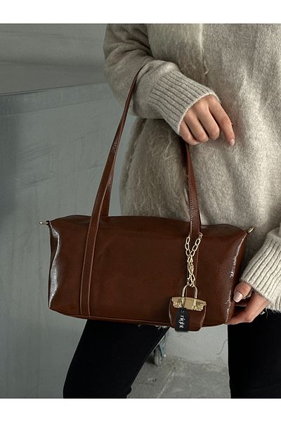 Night Geantă de mână și de umăr pentru femei Vanetta Model Tan Leather