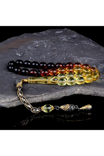 vogutima jewelery&silver by timuçin mavili مسبحة صلاة من العنبر باللون الفضي ...