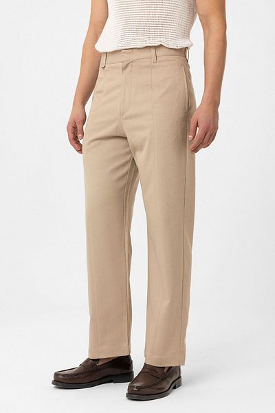 Antioch Beige Straight Fit Men's Trousers