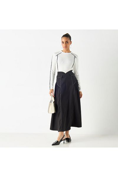 2Xtremz Ribbed Sweater With Piping Detail And Long Sleeves