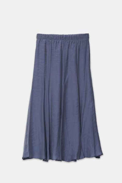 Setre Fusta midi Indigo cu detaliu elastic la talie