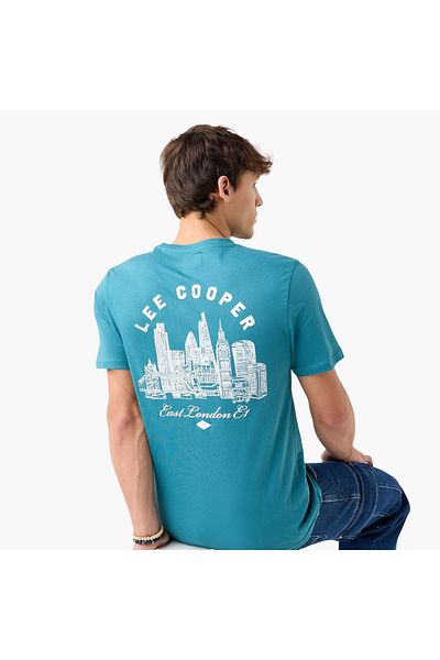 Lee Cooper Graphic Print Crew Neck T-shirt With Short Sleeves