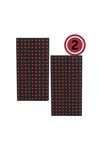 Paper-Oh Quadro Black on Red B6.5 Lined Wrap Closure 112 Pages 100gsm Notebook (Pack of 2)