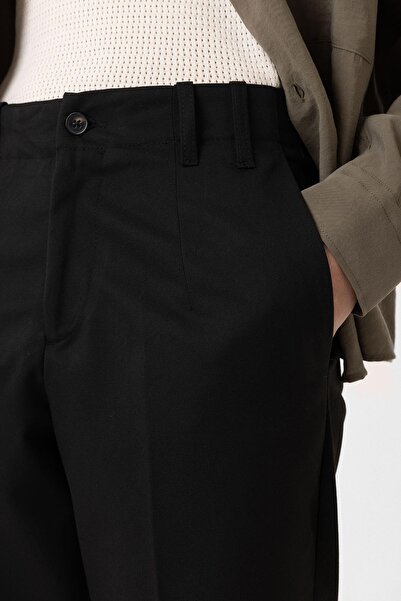 Antioch Black High Waist Straight Fit Men's Pants