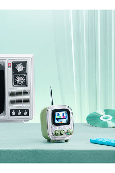DIVOOM Tiivoo-2 Fm Radyolu Mini Bluetooth Hoparlör Piksel Ekranlı Retro Taşınabilir Ses Bombası