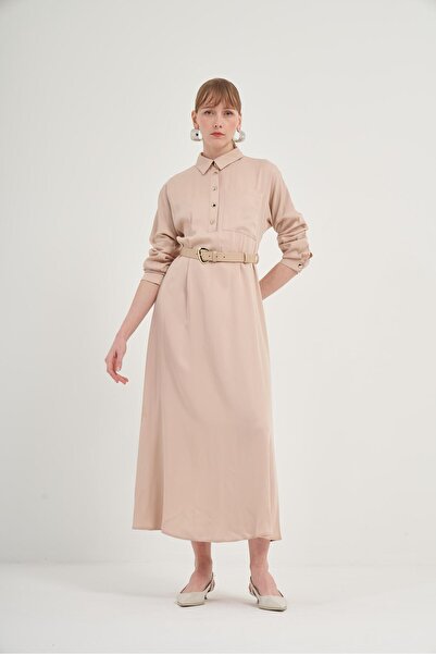FTZ WOMEN Tansel Elbise Bej 31005