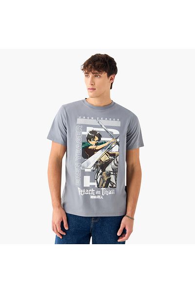 SP Characters Eren Yeager Print T-shirt With Short Sleeves