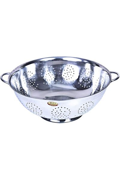 RAJ Steel Colander, 38 Cm , Silver, Vc0013 , 1 Pc