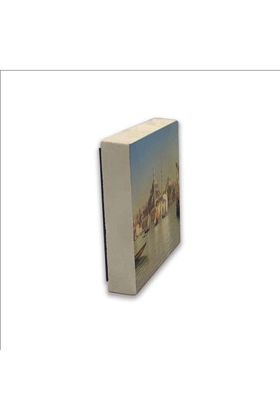 Sadrazam Magnet din piatră naturală imprimat Eminönü New Mosque 5x5 Krt-43