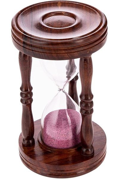 AKDC Wooden Sand Timer L(10cm) xW(10cm) xH(16cm) Brown