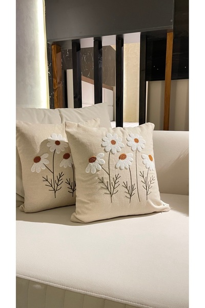 Ersperto 1 Τεμάχιο Daisy Punch Κεντητό Μαξιλαροθήκη 1 Τεμάχιο 43x43cm