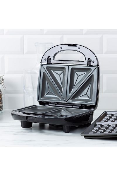 Greenpan Greenlife Thermolon Ceramic 3-1 Toast Waffle Sandwich Maker - Black