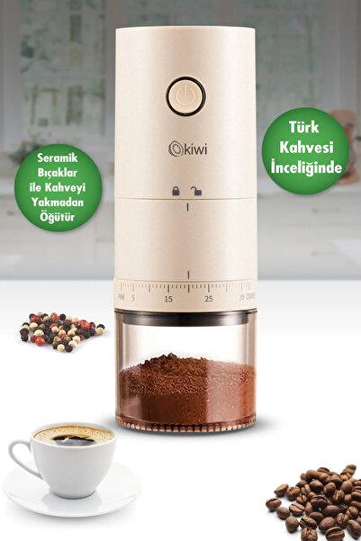 Kiwi Kspg-4817 Şarjlı Ayarlanılabilir Kahve Ve Baharat Öğütücü