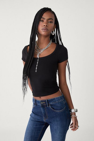 Stradivarius T-shirt with square neckline