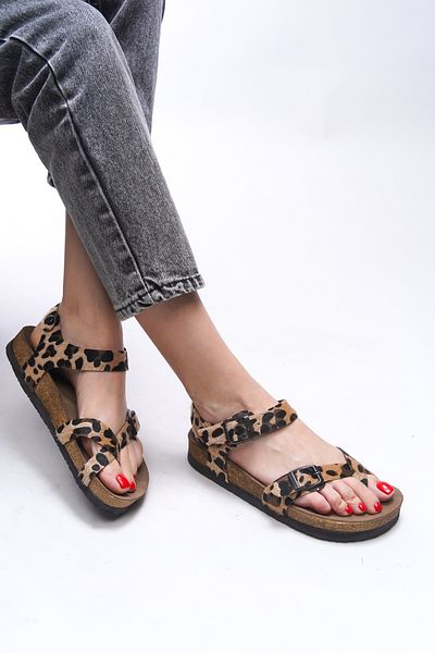 Riccon Leopard Model Women's Flip Flops Sandals Clarmythe 0012503