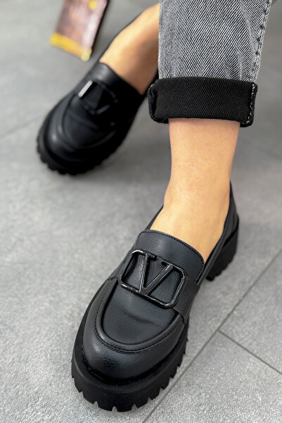 Mamito Ayakkabı MSN 505 Yüksek Tabanlı Toka Detaylı Loafer