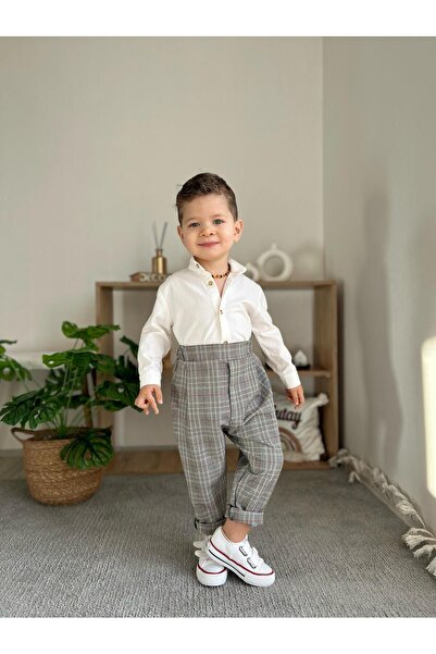 favorimkids Striped Cotton Linen Holiday Top and Bottom Set 3